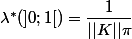 \lambda ^*(]0;1[) = \dfrac{1}{||K||\pi}